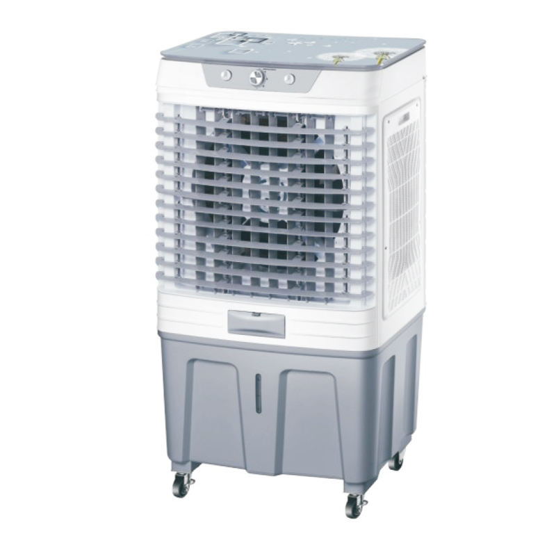 LZ-1204B air cooler series 3 fan speeds: high-medum-low  fan, cooler, hurmldifer, alr fltatlion  with wheels  air volume：12000m^/h  product size：600x410x1160mm