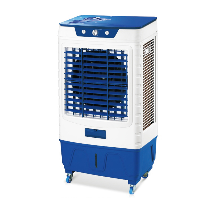 LZ-904 air cooler series 3 fan speeds: high-medum-low  fan, cooler, hurmldifer, alr fltatlion  with wheels  air volume：9000m^/h  product size：595x390x1135mm 